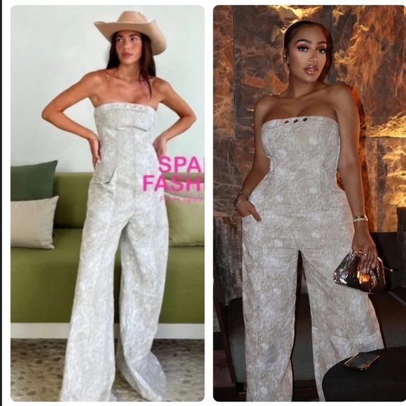 Zara NWT PRINTED LINEN BLEND JUMPSUIT - Picture 14 of 15